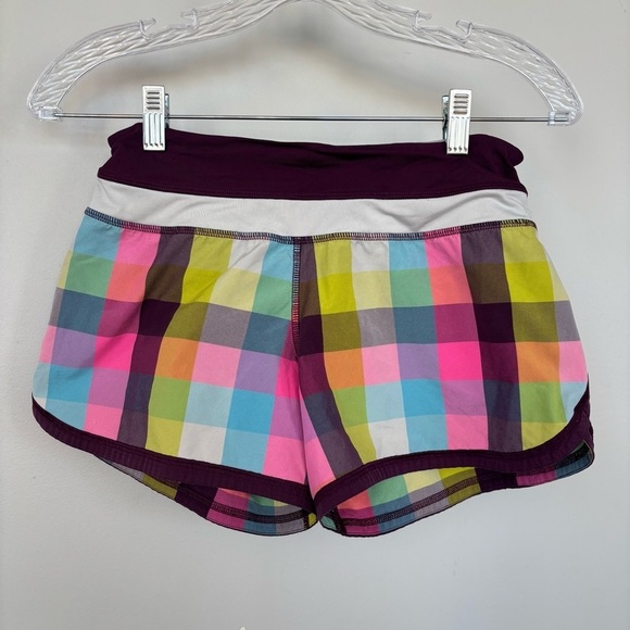 Lululemon Groovy Run Shorts Sea Check Size 4 - Picture 1 of 7